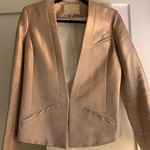Maje Metallic Rose Gold Blazer